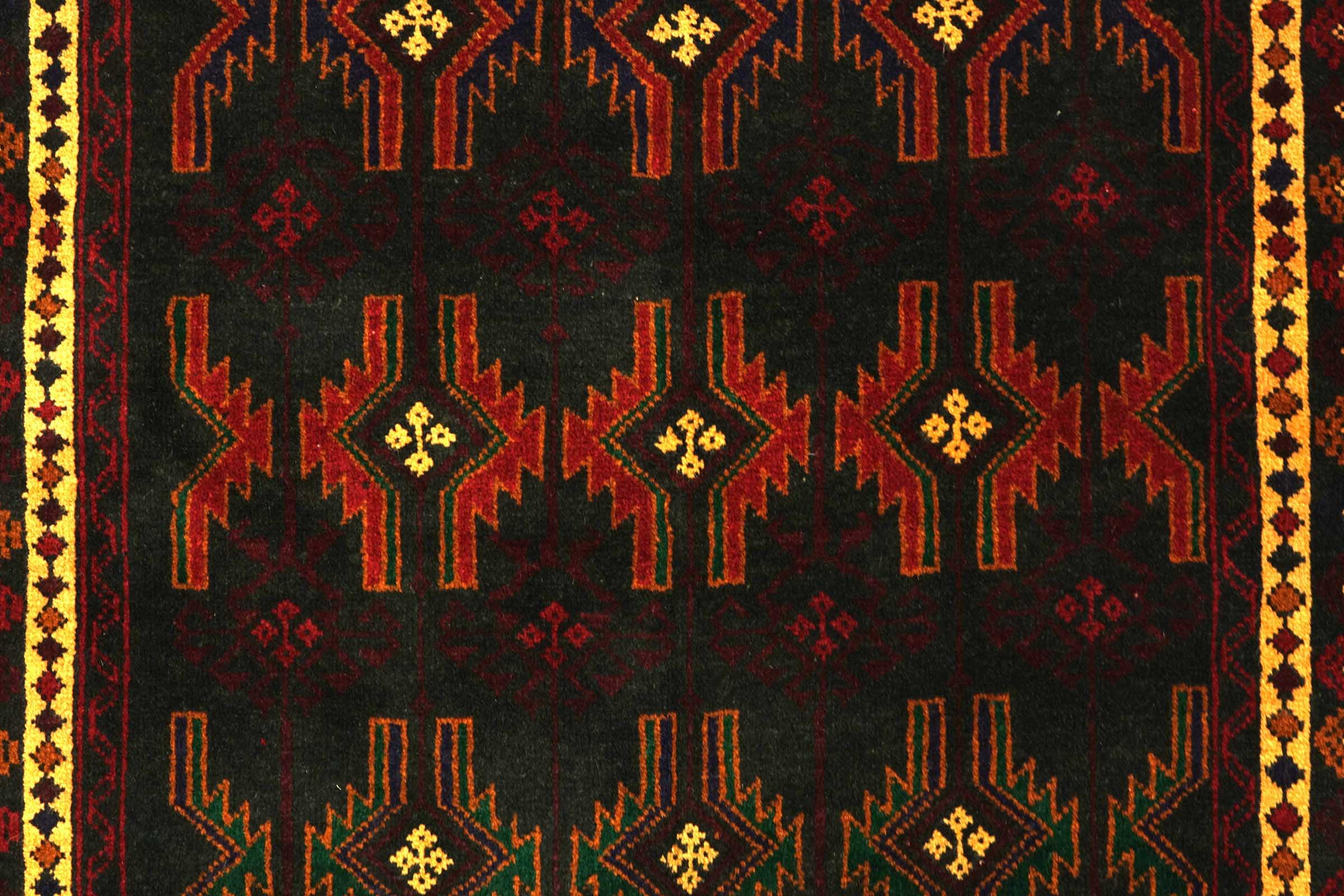 Afghan Belutsch Baluch 120x180 Handgeknüpft Orientteppich Dunkelgrün