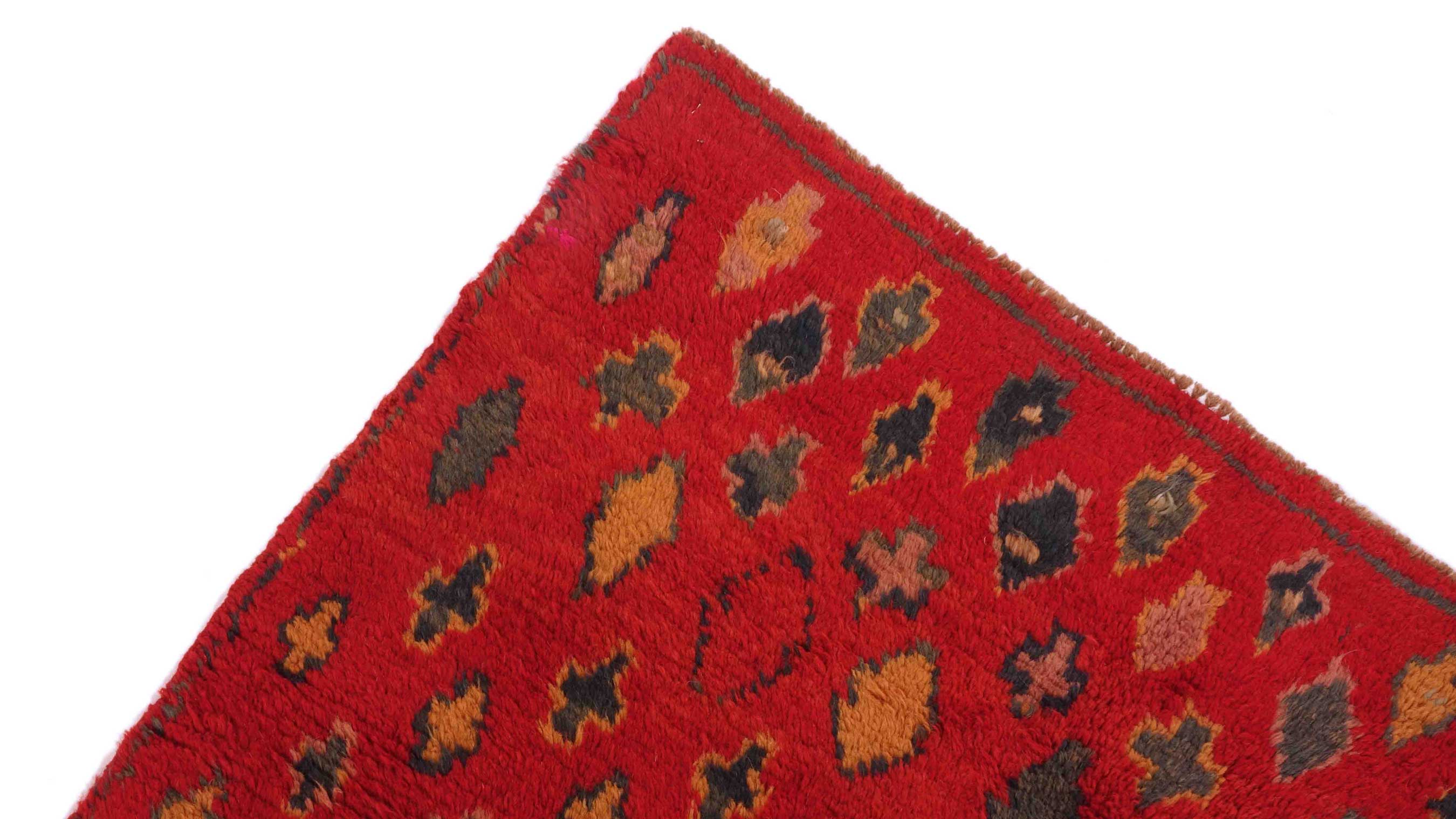 Gabbeh Teppich 110x190 Handgeknüpft Rot Streifen Orientalisch UNIKAT Kurzflor