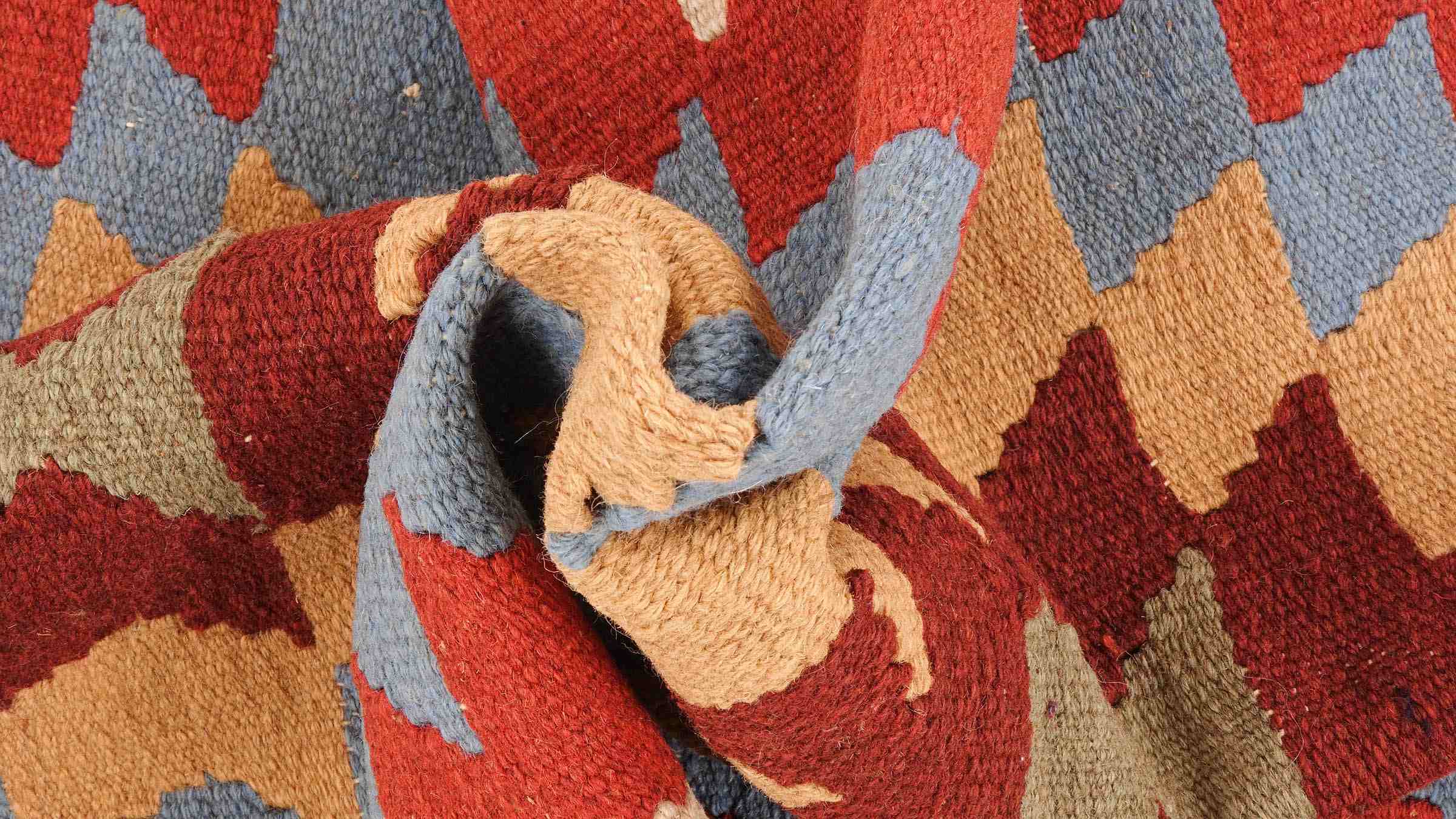 Perserteppich Kelim Ardebil 90x130 Handgewebt Braun Geometrisch Handarbeit Zimmer