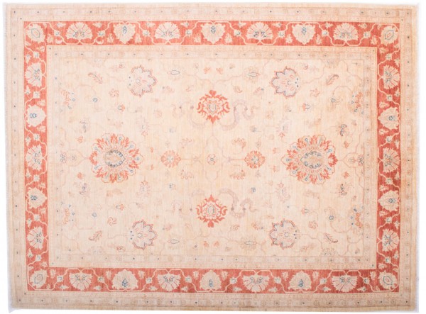 Afghan Chobi Ziegler Fein 198x150 Handgeknüpft Teppich 150x200 Beige Blumenmuster