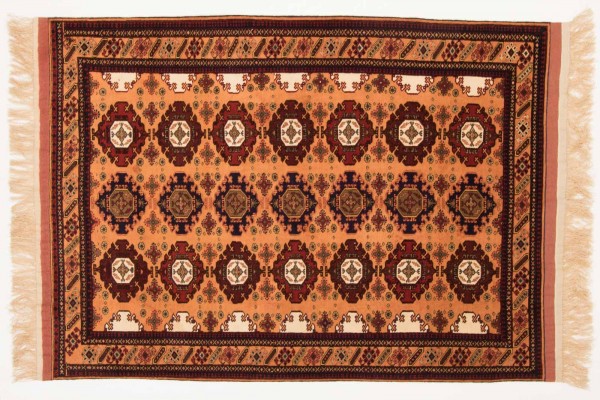 Afghan Mauri Kabul 157x116 Handgeknüpft Teppich 120x160 Rot Geometrisch Muster Kurzflor