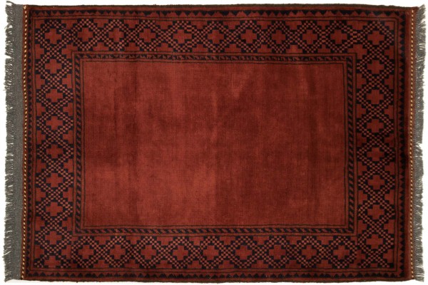Afghan Khal Mohammadi 118x86 Handgeknüpft Teppich 90x120 Braun Geometrisch Muster
