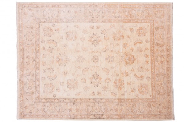 Afghan Chobi Ziegler 198x152 Handgeknüpft Teppich 150x200 Beige Orientalisch Kurzflor