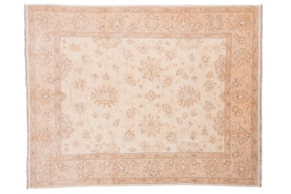 Afghan Chobi Ziegler 198x155 Handgeknüpft Teppich 160x200 Beige Orientalisch Kurzflor