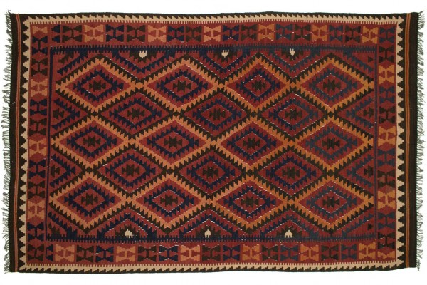 Afghan Maimana Kelim 248x167 Handgewebt Teppich 170x250 Mehrfarbig Orientalisch