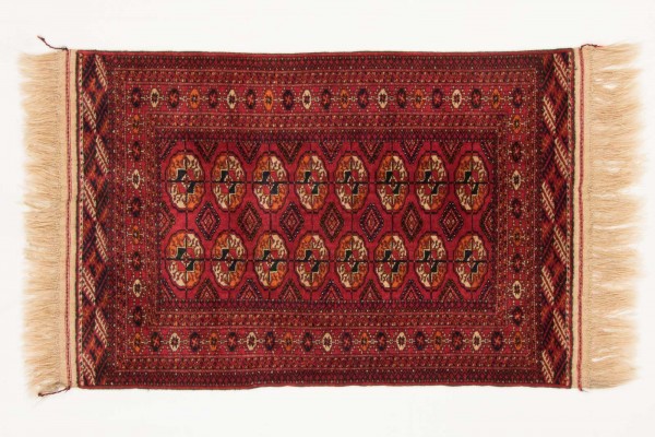 Kaukasus Buchara 124x85 Handgeknüpft Teppich 90x120 Lila Geometrisch Muster Kurzflor
