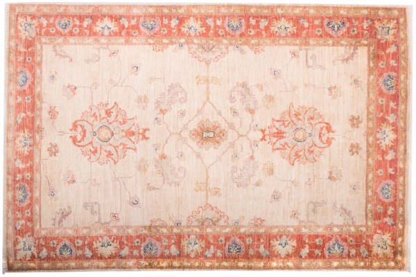 Afghan Chobi Ziegler Fein 169x112 Handgeknüpft Teppich 110x170 Beige Blumenmuster