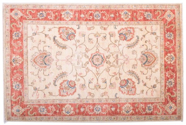Afghan Chobi Ziegler Fein 150x101 Handgeknüpft Teppich 100x150 Rot Blumenmuster