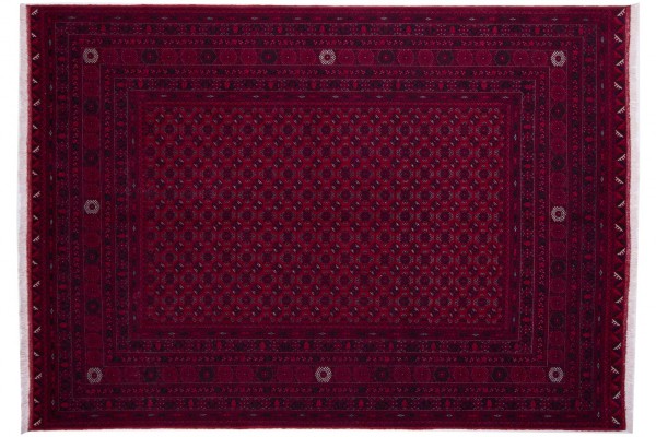 Afghan Orientteppich 281x200 Handgeknüpft Teppich 200x280 Rot Geometrisch Muster