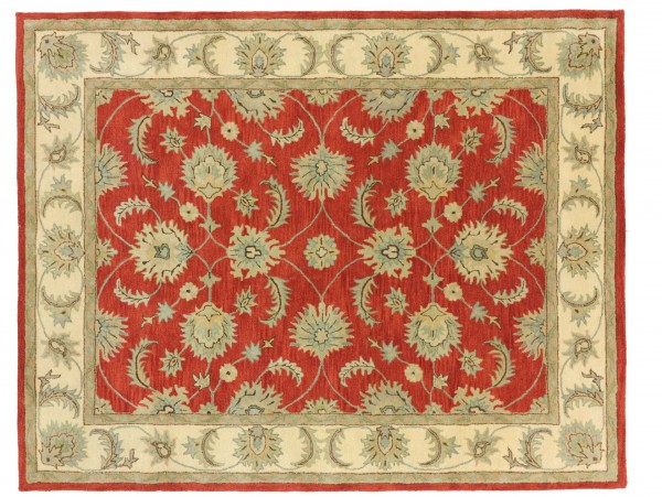 Handgefertigter Teppich 300x240 Handgetuftet Handarbeit 240x300 Orange Blumenmuster