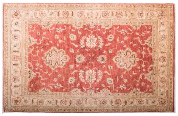 Afghan Chobi Ziegler Fein 186x120 Handgeknüpft Teppich 120x190 Rot Blumenmuster