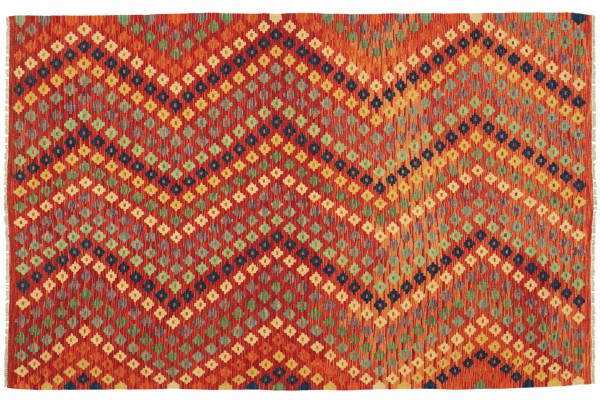 Afghan Maimana Kelim Bunt 248x176 Handgewebt Teppich 180x250 Bunt Geometrisch Orient