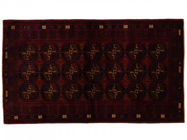Afghan Belutsch 200x118 Handgeknüpft Teppich 120x200 Schwarz Orientalisch Kurzflor
