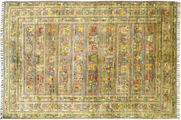 Afghan Ziegler Khorjin Nomadic 241x162 Handgeknüpft Orientteppich 160x240 Grau