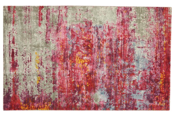 Handloom Vintage 240x170 Handgewebt Teppich 170x240 Rot Abstrakt Handarbeit Orient