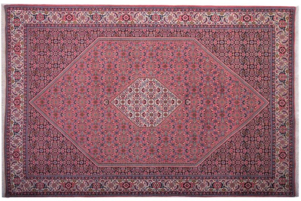 Perser Bidjar Zandjan 302x200 Handgeknüpft Teppich 200x300 Rot Geometrisch Muster