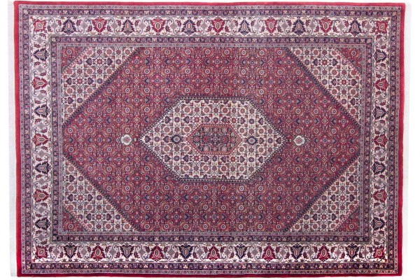 Bidjar 14/70 246x173 Handgeknüpft Teppich 170x250 Rot Geometrisch Muster Kurzflor