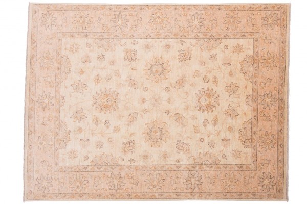 Afghan Chobi Ziegler 203x154 Handgeknüpft Teppich 150x200 Beige Orientalisch Kurzflor