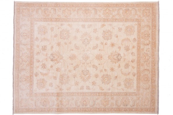 Afghan Chobi Ziegler 196x153 Handgeknüpft Teppich 150x200 Beige Orientalisch Kurzflor