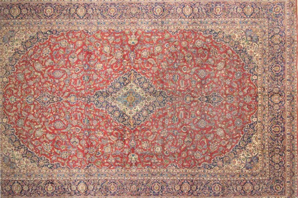 Perser Perserteppich Antik 613x392 Handgeknüpft Teppich 390x610 Rot Orientalisch