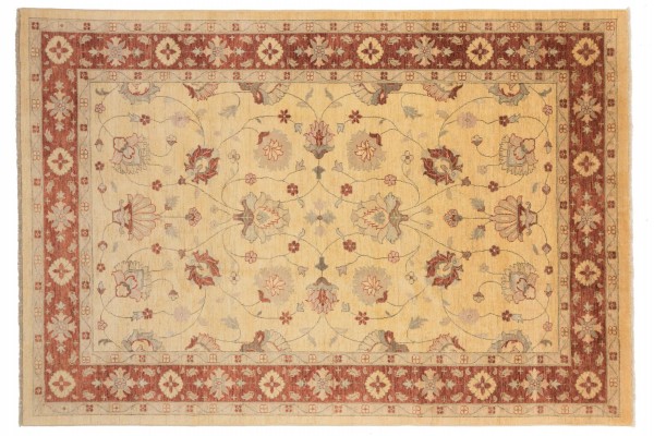 Afghan Chobi Ziegler 297x204 Handgeknüpft Teppich 200x300 Blau Blumenmuster Kurzflor