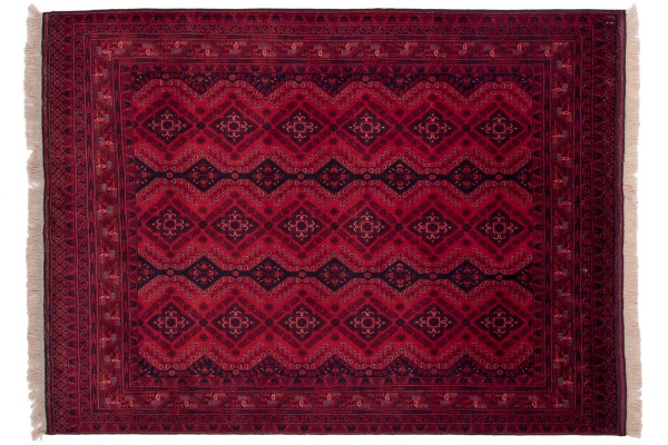 Afghan Belgique Khal Mohammadi 205x152 Handgeknüpft Teppich 150x210 Braun Geometrisch