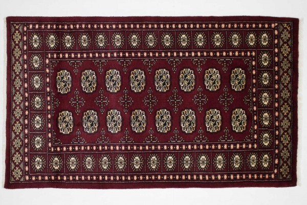 Pakistan Silk Touch 154x91 Handgeknüpft Teppich 90x150 Rot Orientalisch Kurzflor Orient