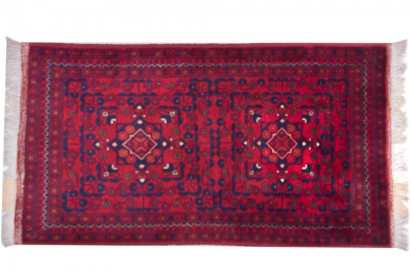 Afghan Belgique Khal Mohammadi 100x50 Handgeknüpft Teppich 50x100 Braun Geometrisch