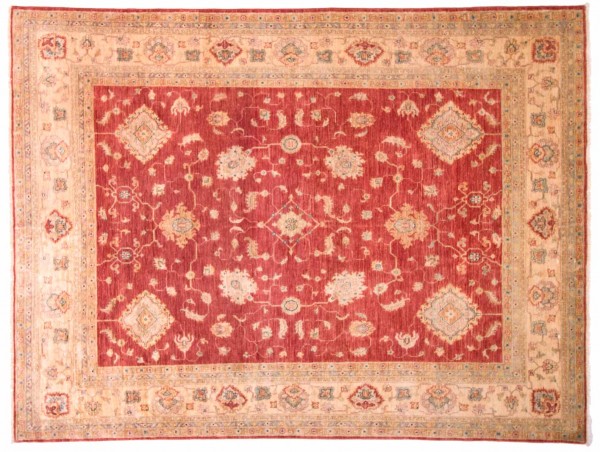 Afghan Chobi Ziegler Fein 256x193 Handgeknüpft Teppich 190x260 Rot Blumenmuster