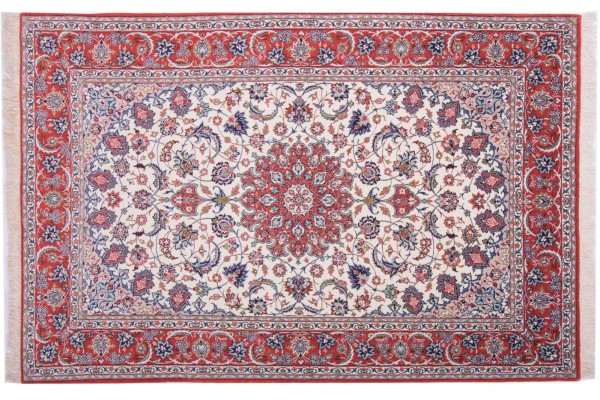 Perser Isfahan 227x150 Handgeknüpft Teppich 150x230 Mehrfarbig Orientalisch Kurzflor