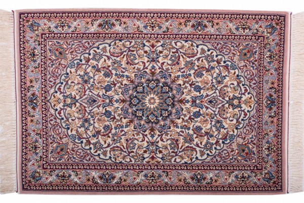 Perser Isfahan 104x72 Handgeknüpft Teppich 70x100 Mehrfarbig Orientalisch Kurzflor