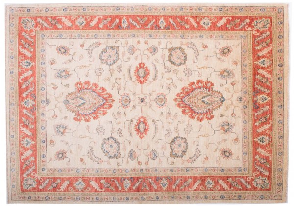 Afghan Chobi Ziegler Fein 203x146 Handgeknüpft Teppich 150x200 Beige Blumenmuster
