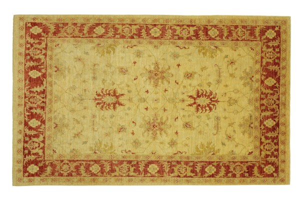 Afghan Chobi Ziegler 238x170 Handgeknüpft Teppich 170x240 Beige Floral Kurzflor Orient