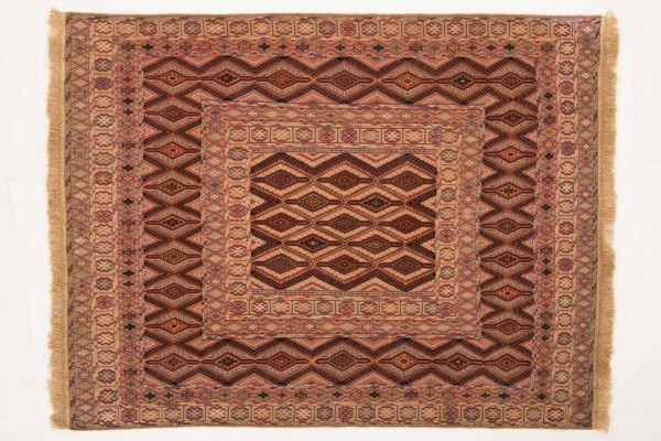 Afghan Mushwani Kelim 176x135 Handgewebt Teppich 140x180 Mehrfarbig Geometrisch Muster
