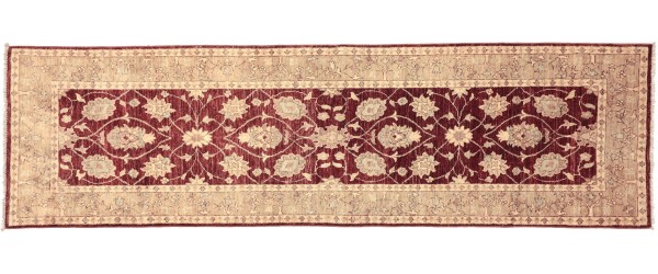 Afghan Chobi Ziegler 278x85 Handgeknüpft Teppich 90x280 Läufer Rot Orientalisch