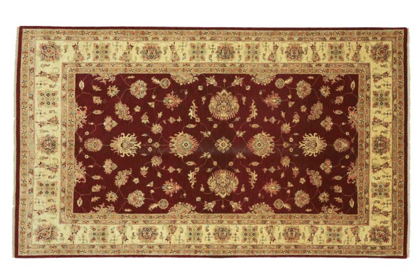 Afghan Chobi Ziegler 304x204 Handgeknüpft Teppich 200x300 Rot Floral Kurzflor Orient