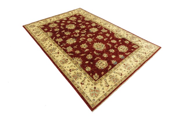 Afghan Chobi Ziegler 288x207 Handgeknüpft Teppich 210x290 Rot Floral Kurzflor Orient