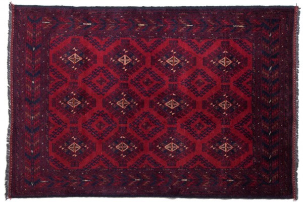 Afghan Khal Mohammadi 190x126 Handgeknüpft Teppich 130x190 Rot Geometrisch Muster