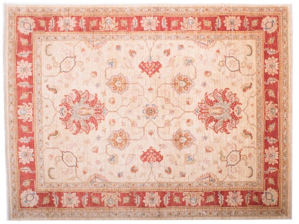 Afghan Chobi Ziegler Fein 197x150 Handgeknüpft Teppich 150x200 Rot Blumenmuster