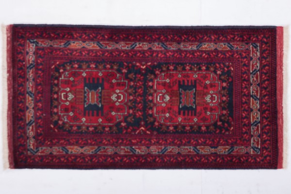 Afghan Belgique Khal Mohammadi 100x50 Handgeknüpft Teppich 50x100 Braun Geometrisch
