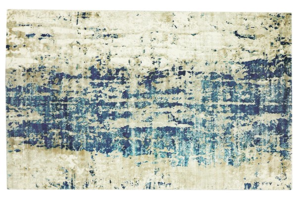 Handloom Vintage 230x160 Handgewebt Teppich 160x230 Blau Abstrakt Handarbeit Orient