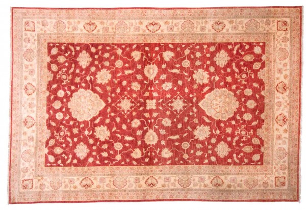 Afghan Chobi Ziegler Fein 310x209 Handgeknüpft Teppich 210x310 Rot Blumenmuster