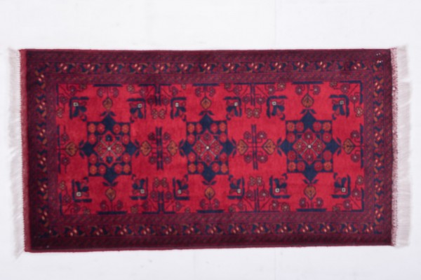 Afghan Belgique Khal Mohammadi 100x50 Handgeknüpft Teppich 50x100 Braun Geometrisch