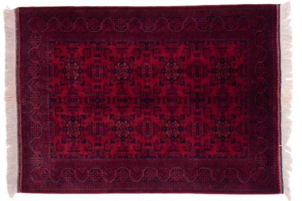 Afghan Belgique Khal Mohammadi 140x100 Handgeknüpft Teppich 100x140 Braun Geometrisch