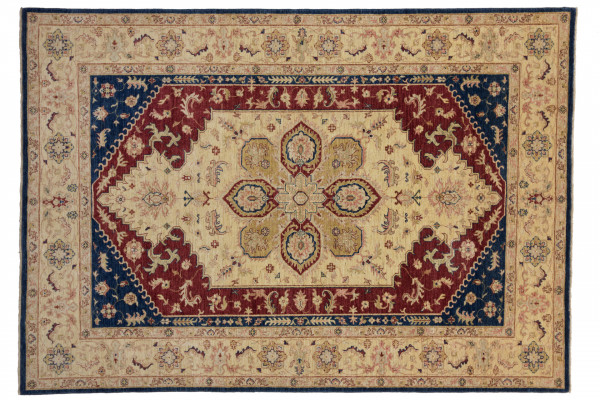 Afghan Chobi Ziegler 290x203 Handgeknüpft Teppich 200x290 Beige Geometrisch Muster