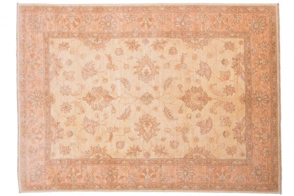 Afghan Chobi Ziegler 206x148 Handgeknüpft Teppich 150x210 Beige Orientalisch Kurzflor
