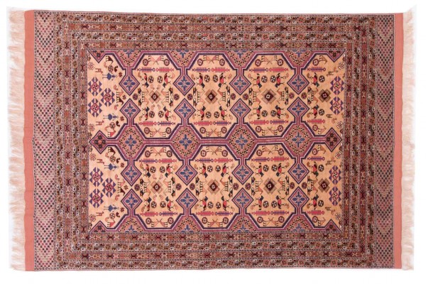 Afghan Mauri Kabul 280x198 Handgeknüpft Teppich 200x280 Rot Geometrisch Muster Kurzflor