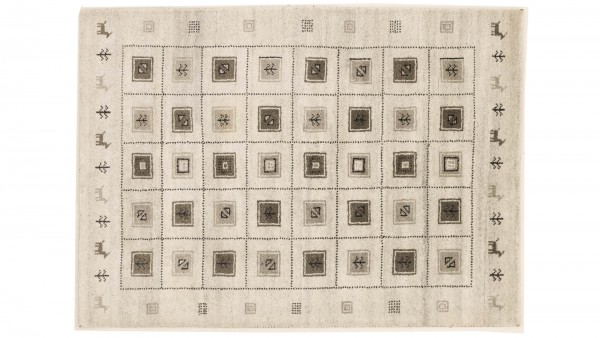 Lori Gabbeh 174x126 Handgewebt Teppich 130x170 Beige Kariert Handarbeit Orient Zimmer