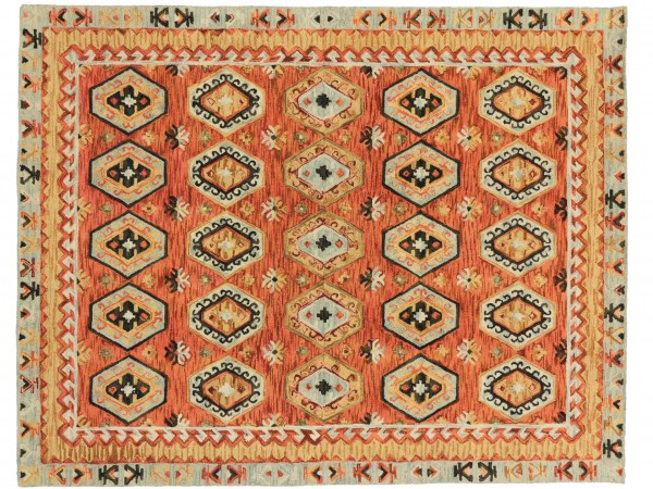 Handgefertigter Teppich 305x240 Handgetuftet Handarbeit 240x310 Orange Geometrisch