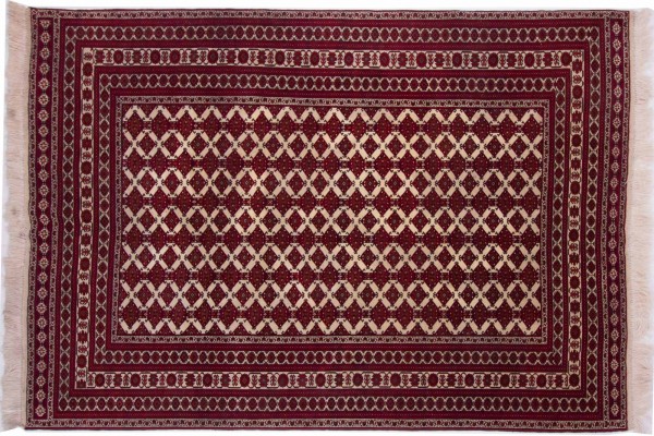 Afghan Orientteppich 275x194 Handgeknüpft Teppich 190x280 Rot Geometrisch Muster